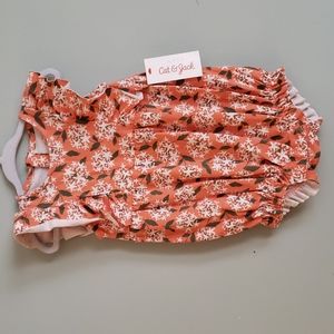 Cat & Jack orange and olive green baby/toddler romper